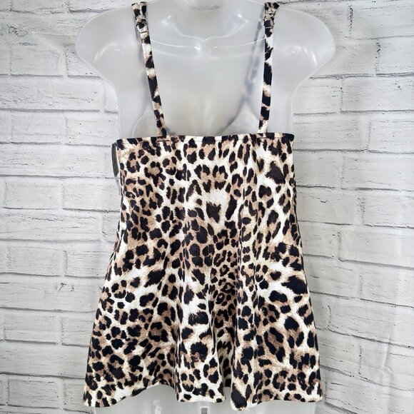Swim Solutions Women's Printed Pleat-Front Tankini Top Size 10 Animal Print - Picture 11 of 11